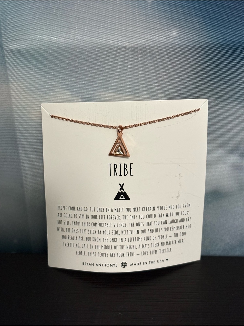 Bryan Anthonys Tribe Tepee rose gold tone necklace. New.